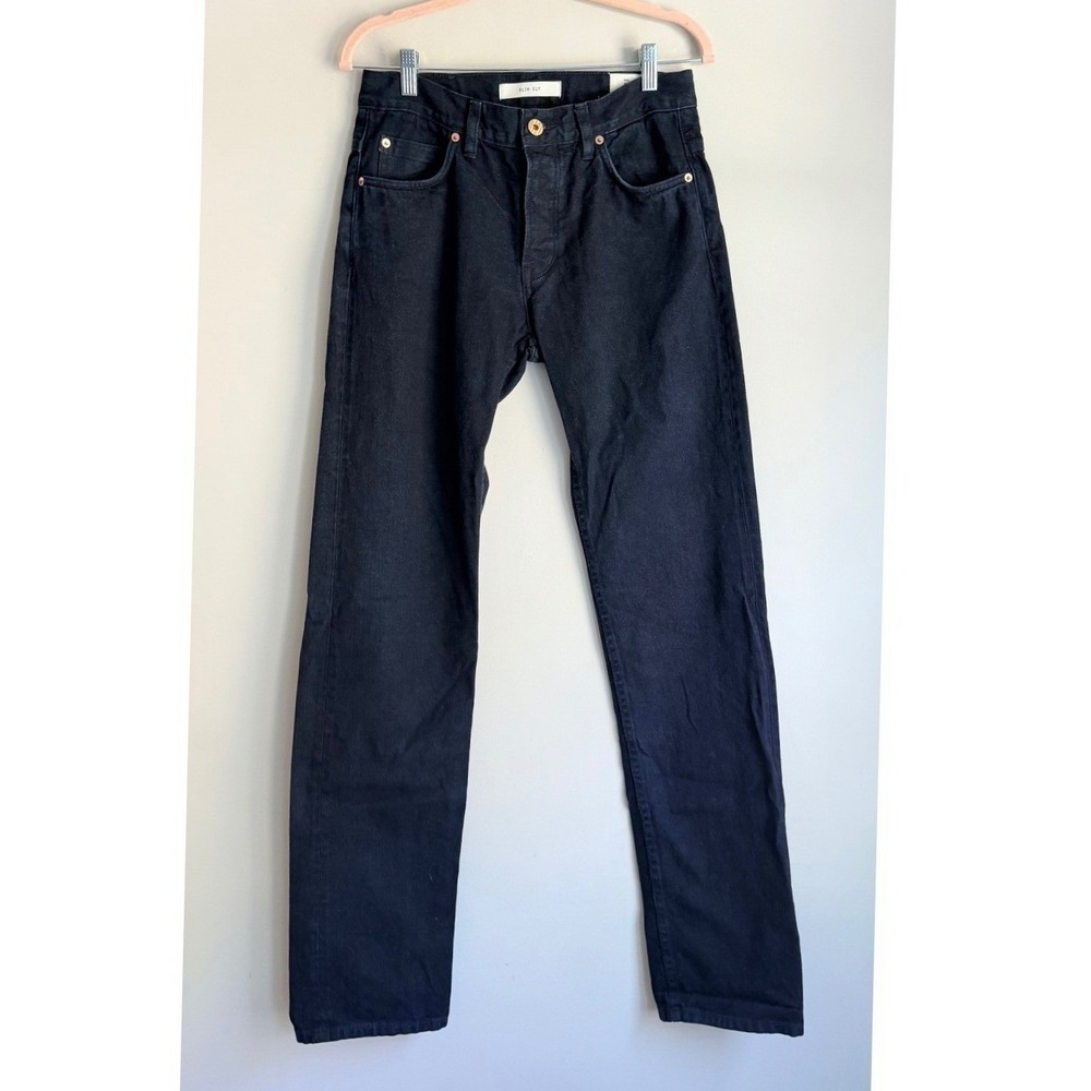 Billy Reid Slim Cut Jeans Mens 30/34 Blue Button Fly Made in USA Blue‎ Denim